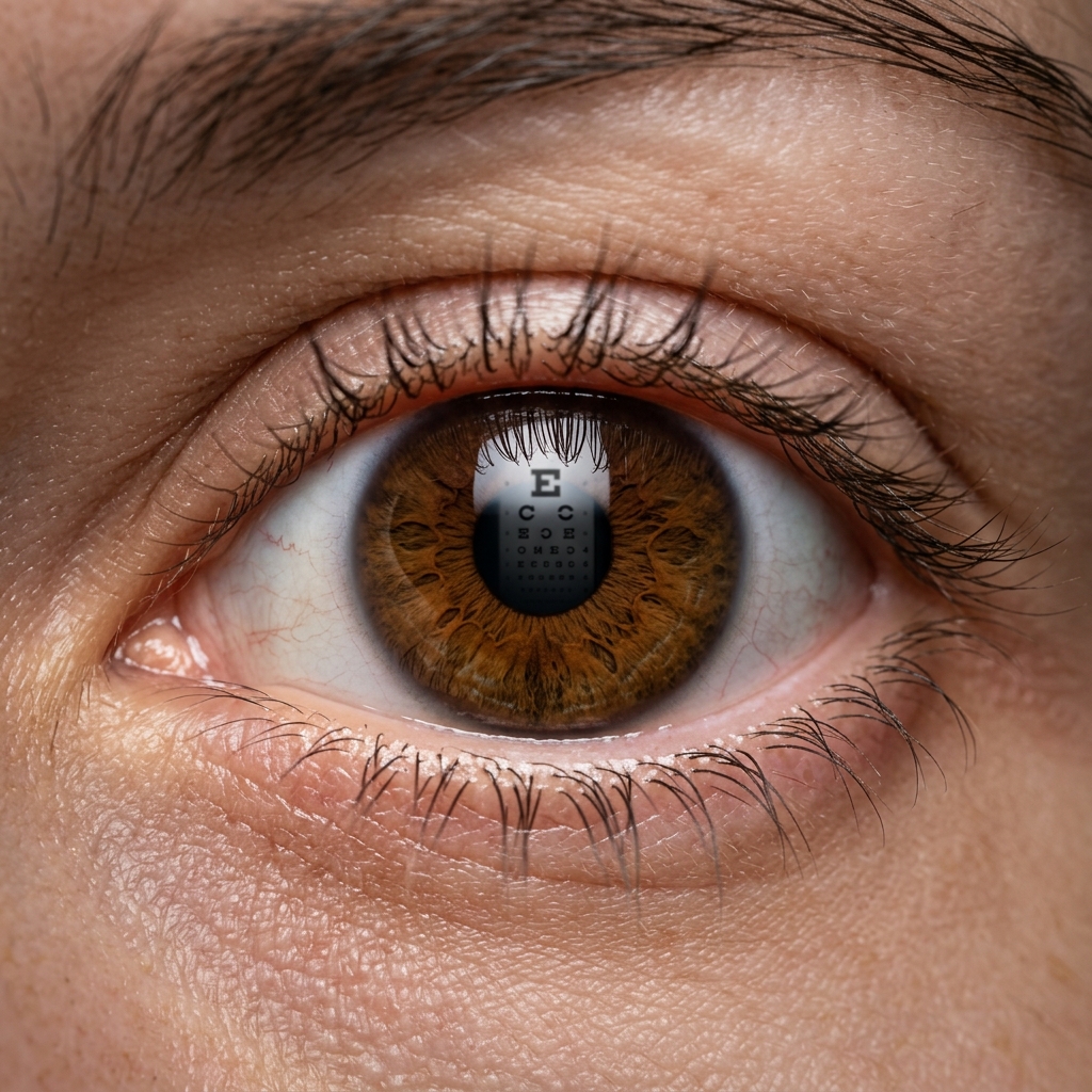 Tablica optometryczna do badania ostrości wzroku w nowoczesnym gabinecie